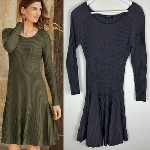 Peruvian Connection Rivoli Gray Long Sleeve Dress